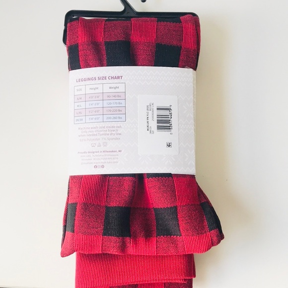 🍂DELETE ON 11/20🍂Red Black Buffalo Fleece Lined Legging - Picture 6 of 7